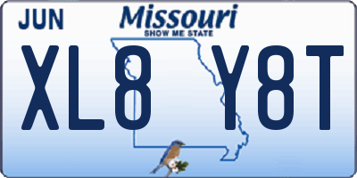 MO license plate XL8Y8T