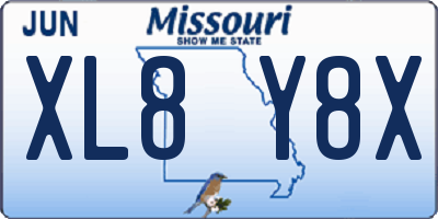 MO license plate XL8Y8X