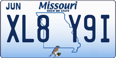 MO license plate XL8Y9I