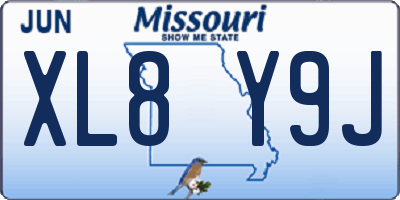 MO license plate XL8Y9J