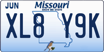 MO license plate XL8Y9K