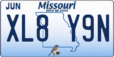 MO license plate XL8Y9N