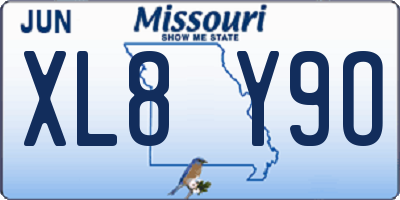 MO license plate XL8Y9O