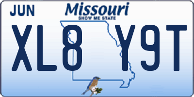 MO license plate XL8Y9T