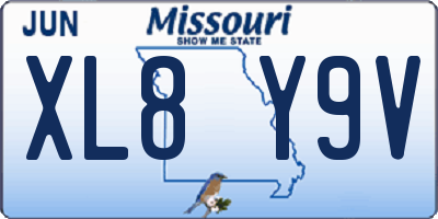 MO license plate XL8Y9V
