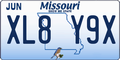 MO license plate XL8Y9X