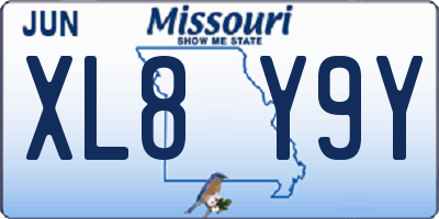 MO license plate XL8Y9Y