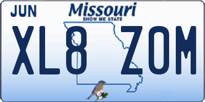 MO license plate XL8Z0M