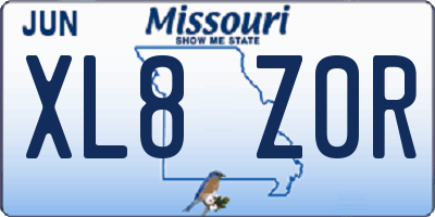 MO license plate XL8Z0R