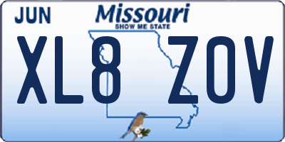 MO license plate XL8Z0V