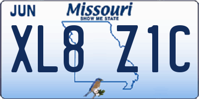 MO license plate XL8Z1C