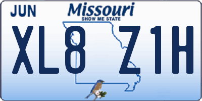 MO license plate XL8Z1H