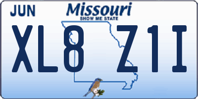 MO license plate XL8Z1I