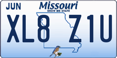 MO license plate XL8Z1U