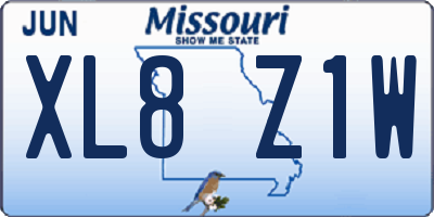 MO license plate XL8Z1W