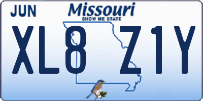 MO license plate XL8Z1Y