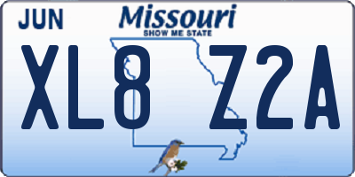 MO license plate XL8Z2A