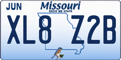 MO license plate XL8Z2B