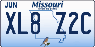 MO license plate XL8Z2C