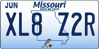 MO license plate XL8Z2R