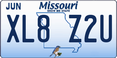 MO license plate XL8Z2U