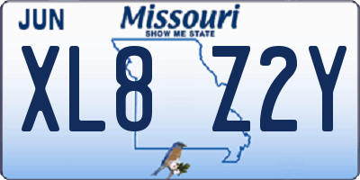 MO license plate XL8Z2Y