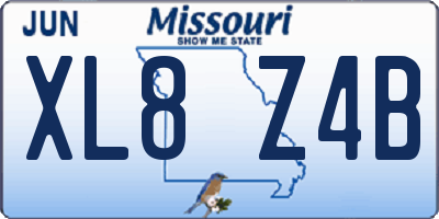 MO license plate XL8Z4B