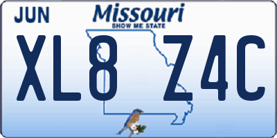 MO license plate XL8Z4C