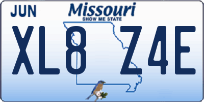 MO license plate XL8Z4E