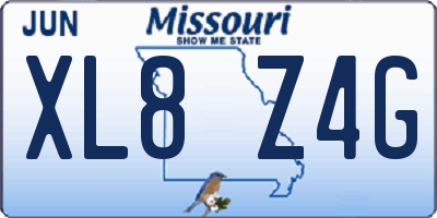 MO license plate XL8Z4G