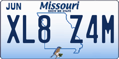 MO license plate XL8Z4M