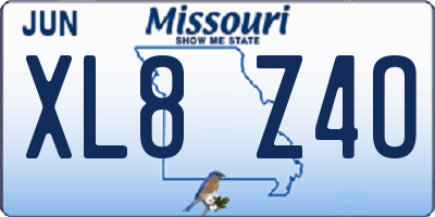 MO license plate XL8Z4O