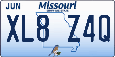 MO license plate XL8Z4Q
