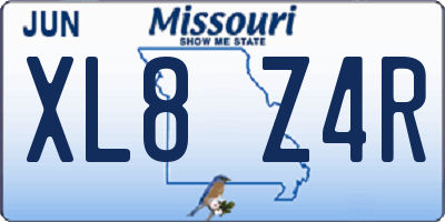 MO license plate XL8Z4R