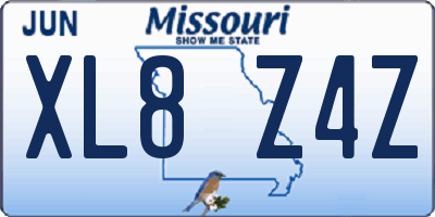 MO license plate XL8Z4Z