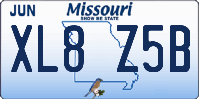 MO license plate XL8Z5B
