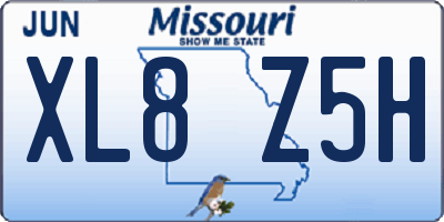MO license plate XL8Z5H