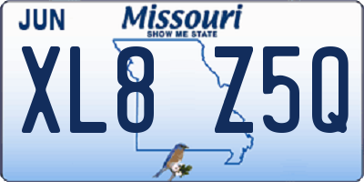 MO license plate XL8Z5Q