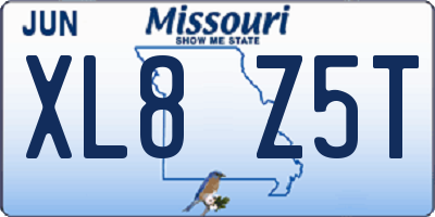 MO license plate XL8Z5T