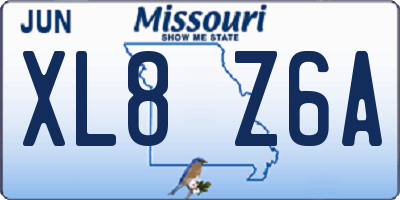 MO license plate XL8Z6A