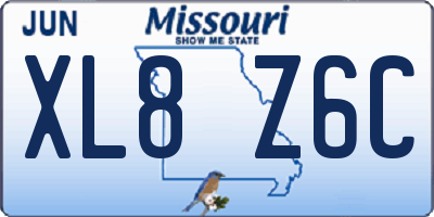 MO license plate XL8Z6C