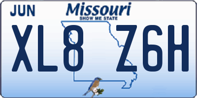MO license plate XL8Z6H