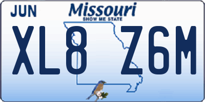 MO license plate XL8Z6M