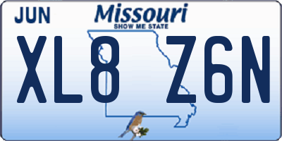 MO license plate XL8Z6N