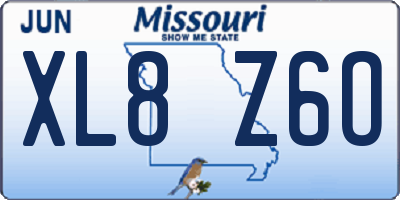 MO license plate XL8Z6O