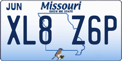 MO license plate XL8Z6P