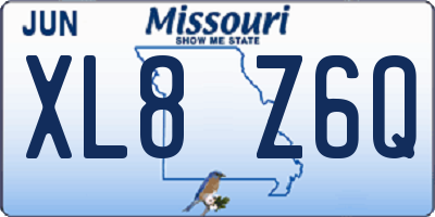 MO license plate XL8Z6Q