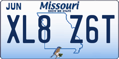 MO license plate XL8Z6T