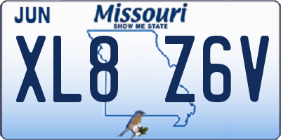 MO license plate XL8Z6V