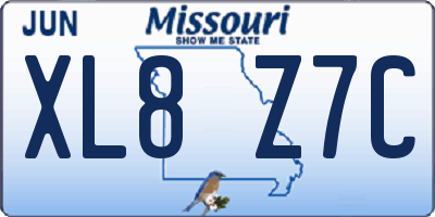 MO license plate XL8Z7C